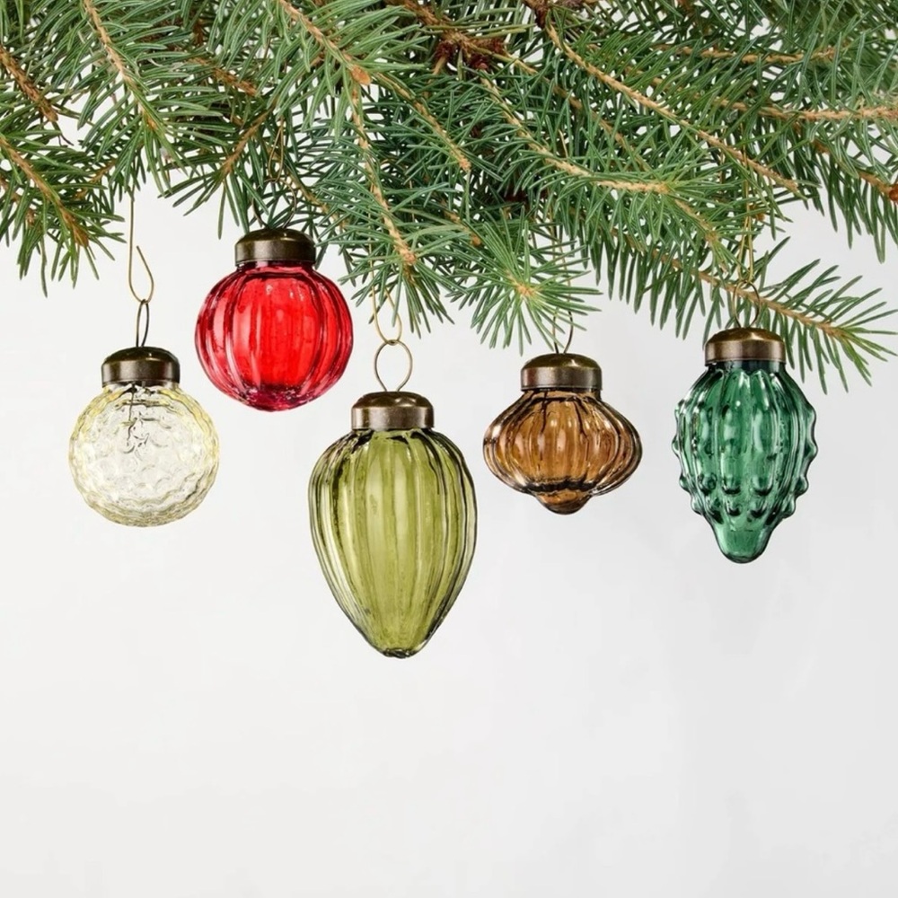 25pk Mini Vintage Glass Ornaments - Hearth & Hand™ with Magnolia Christmas 2025